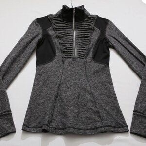 LULULEMON Run Your Heart Out Pullover Jacket Heathered Black